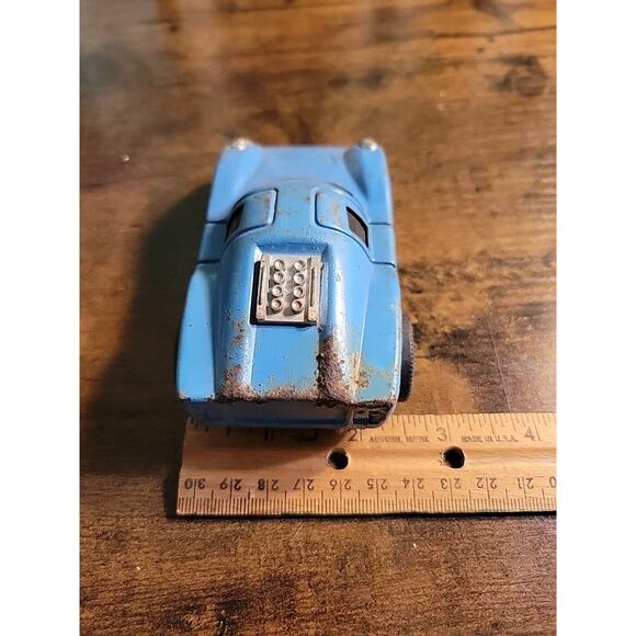 Vintage Tonka Friction Coyote Ferrari Blue Pressed Steel Car #6 - Japan Porsche - Picture 9 of 9